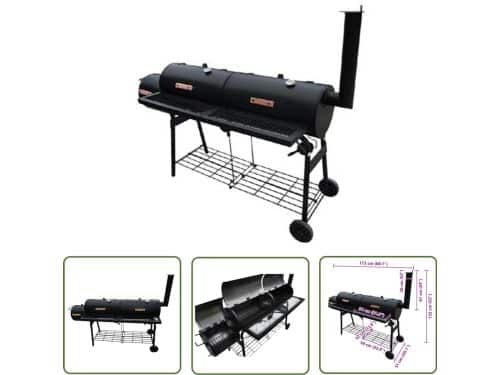 The Living Store Rookbarbecue Nevada XL zwart - Rookbarbecue