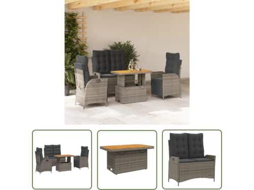 The Living Store Tuinmeubelset - Verstelbare stoel - bank