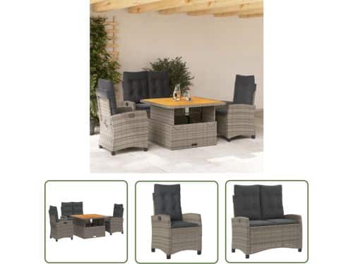 The Living Store Tuinmeubelset - Verstelbare Stoelen - Bank