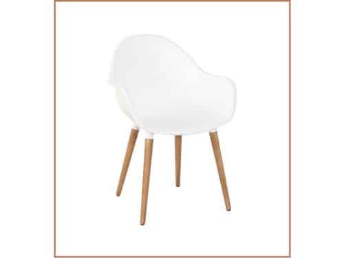 The Outsider Tuinstoel Anna Wit Kunststof & Acaciahout