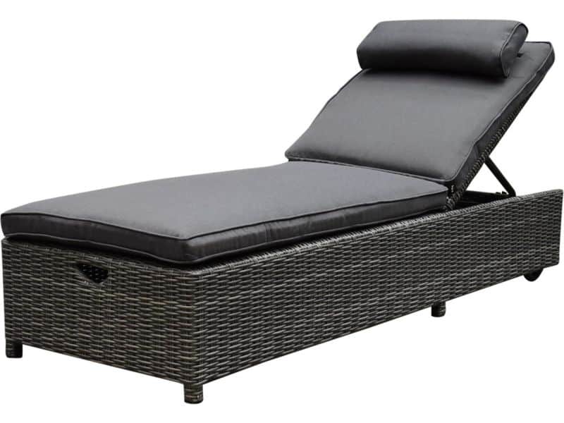 Thermen ligbed 189x65xH31 cm antraciet