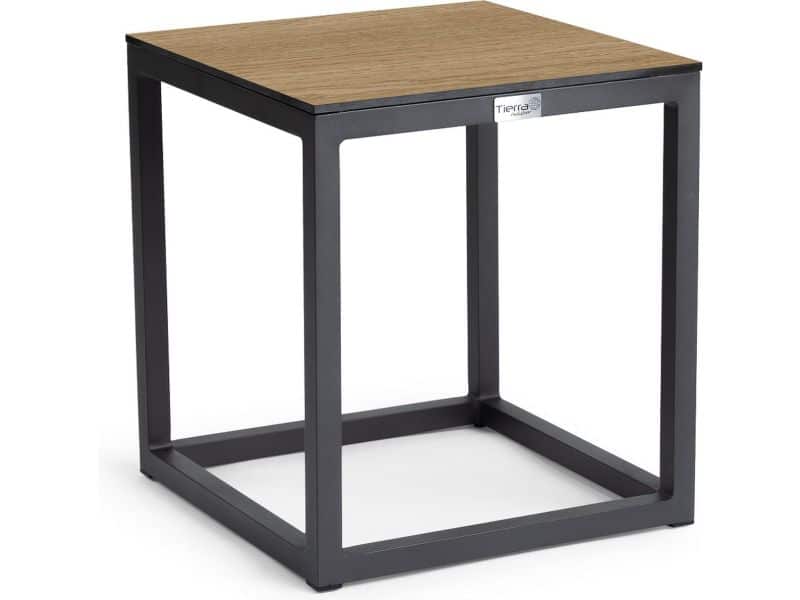 Tierra Outdoor Rio Bijzettafel S 40x40 Hoog 45cm Bergamo Houtlook