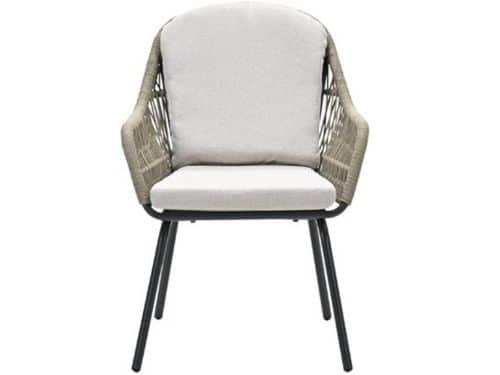 Triton dining fauteuil - carbon black - rope donker zand