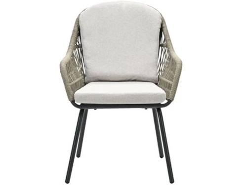 Triton dining fauteuil - carbon black - rope donker zand