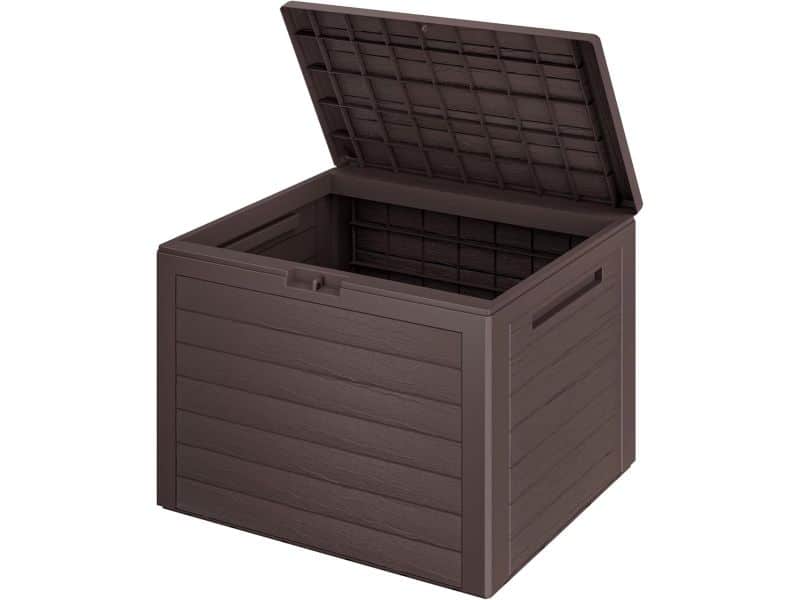 Tuin Opbergbox 190L Bruin Houtlook Waterafstotend voor Kussens en Tuinspullen