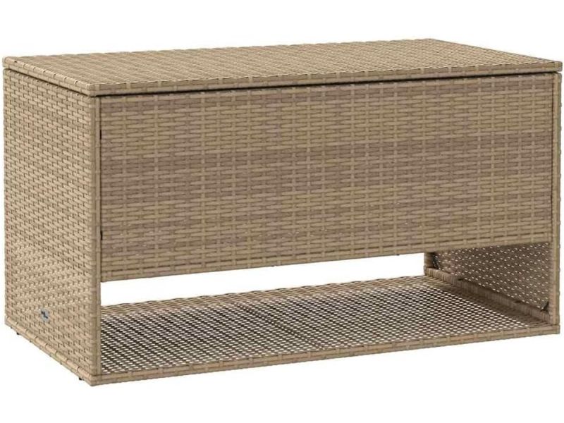 Tuin opbergbox polyrattan beige 100x55x55.5cm