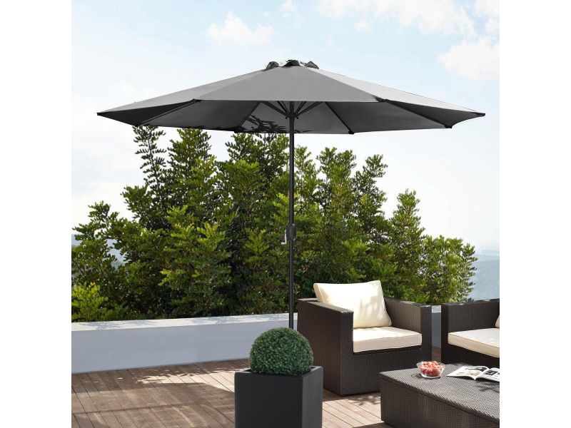 Tuin parasol stokparasol 300x230 cm grijs