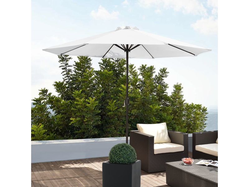 Tuin parasol stokparasol 300x230 cm wit