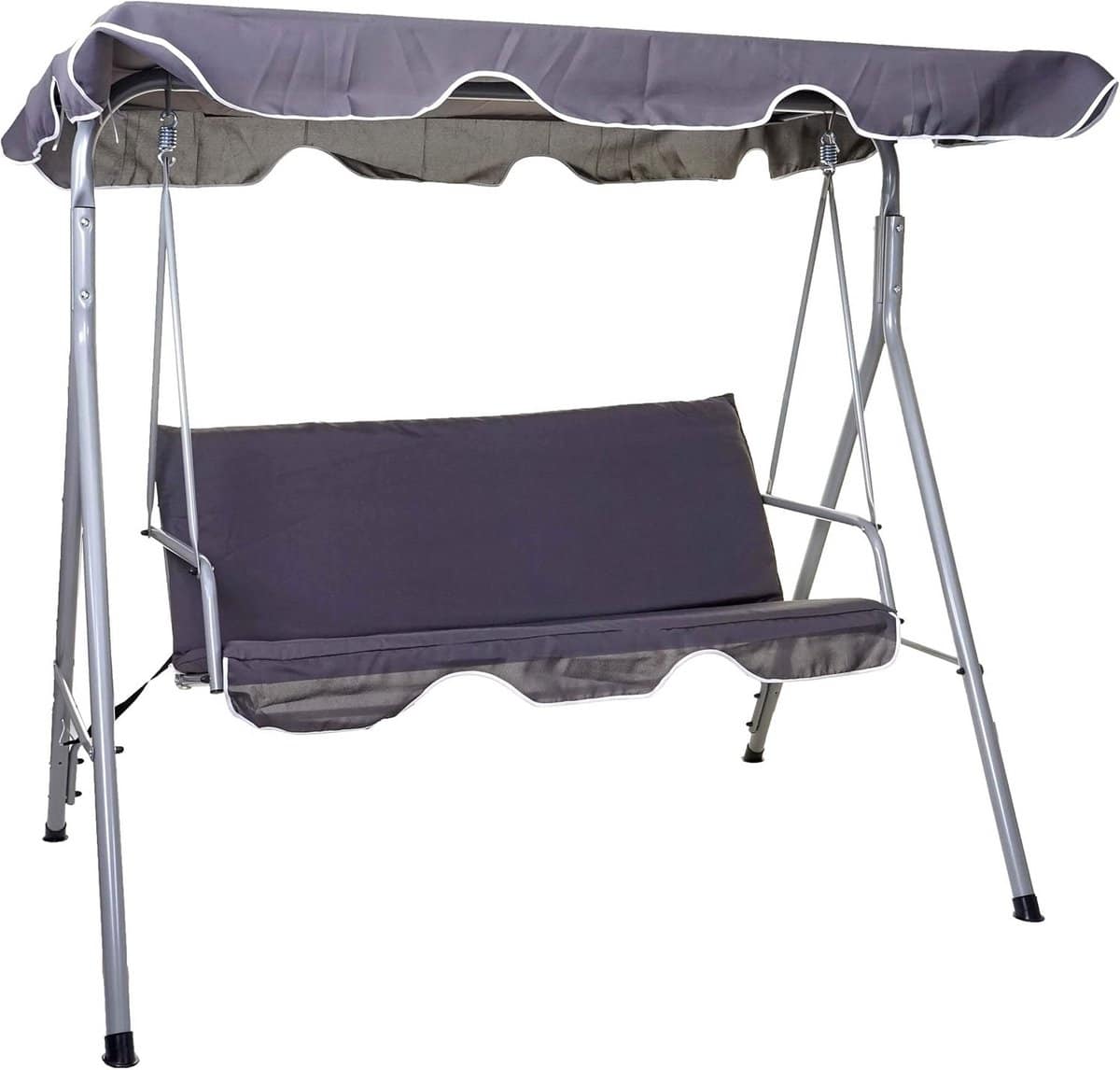 tuin schommelbank 3 zits met verstelbaar uv 50+ dak donkergrijs