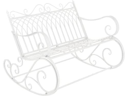 Tuin schommelbank voor 2 personen metaal wit 113 cm breed