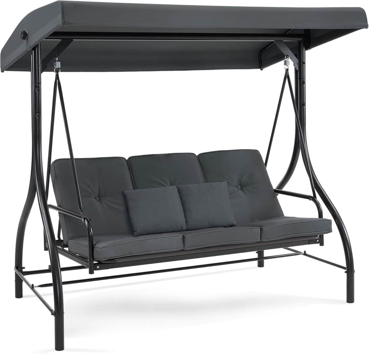 tuin schommelbank voor 3 personen met verstelbaar zonnedak en ligfunctie