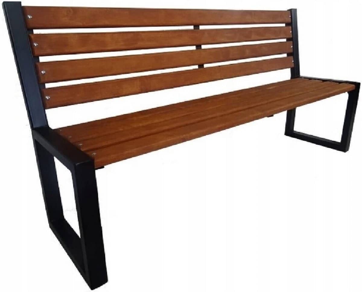 tuinbank 3 zitter parkbank weerbestendig metaal en hout