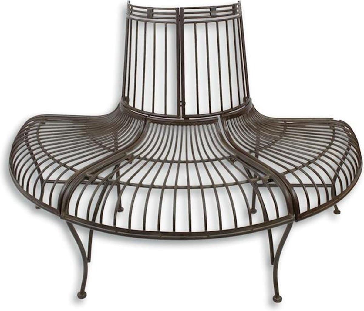 tuinbank boombank halfrond ijzer bruin