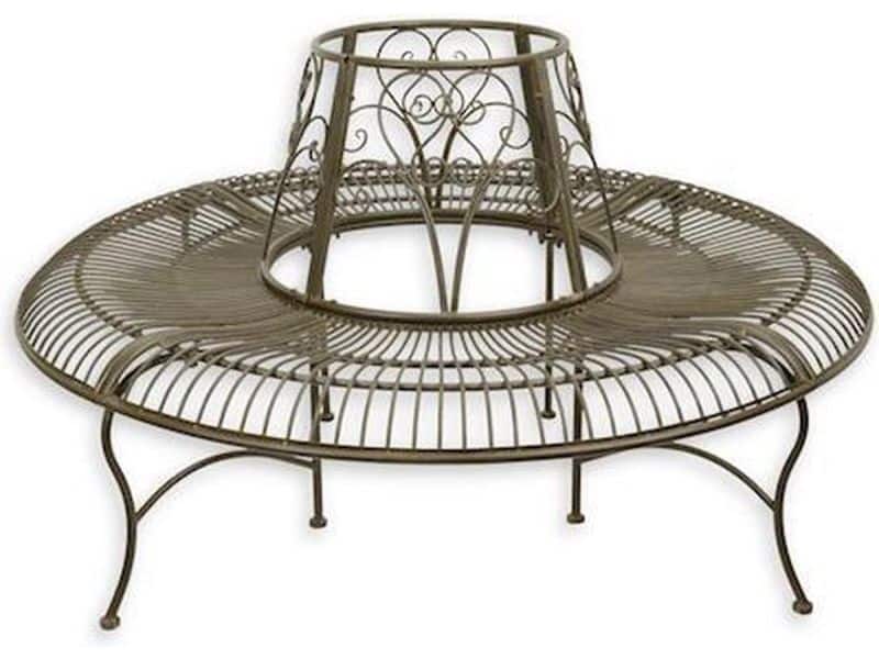 Tuinbank - boombank - rond - metaal - bruin