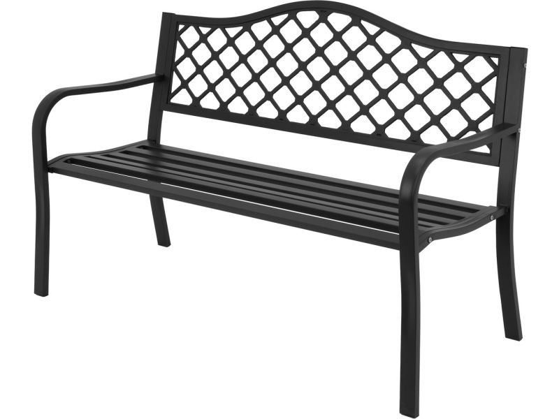 TUINBANK decoratieve stalen parkbank voor in de tuin met rugleuning