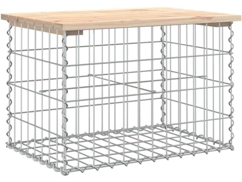 Tuinbank Gabion Design 63x44x42cm Massief Hout voor Buiten - Picknickbank