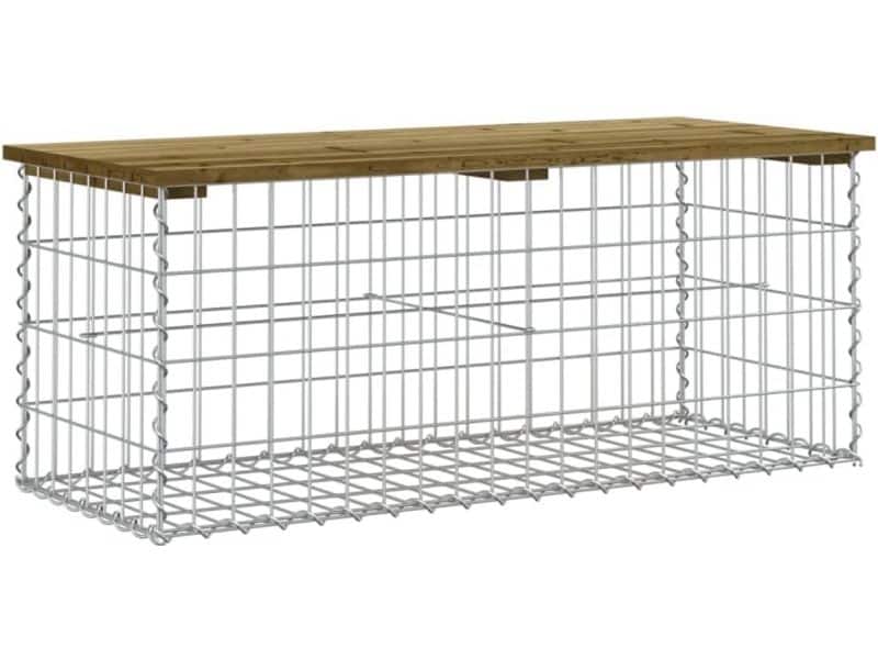Tuinbank Gabion Stijl Houten Buitenbank 103x44x42cm Parkbank Zitbank