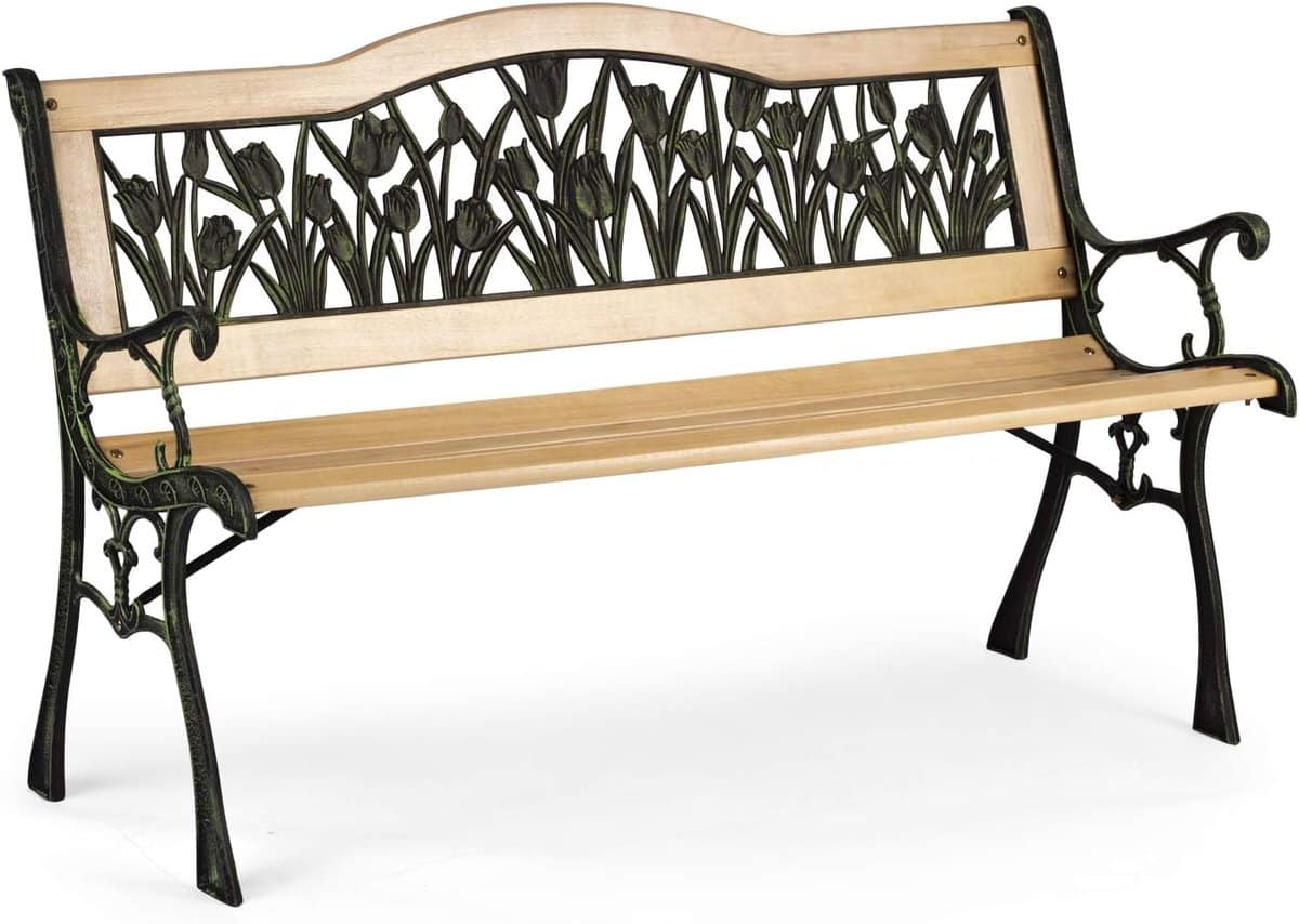 tuinbank gietijzer parkbank zitbank ontspannen buiten decoratief