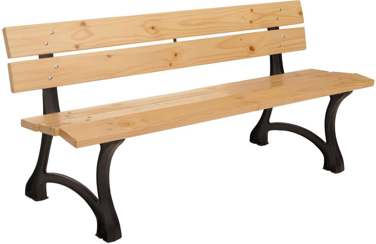 tuinbank mcw o20, parkbank houten bank 3 zits, gietijzer hout grenen