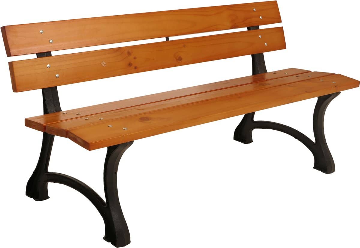 tuinbank mcw o20, parkbank houten bank 3 zits, gietijzer hout grenen