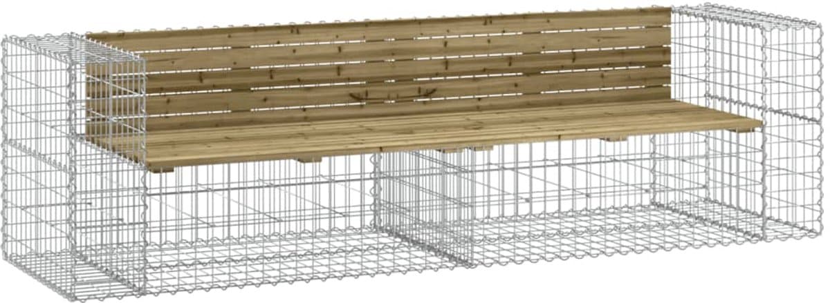tuinbank | tuinbankje | buitenbank | tuinstoel schanskorfontwerp 244x71x65,5 cm