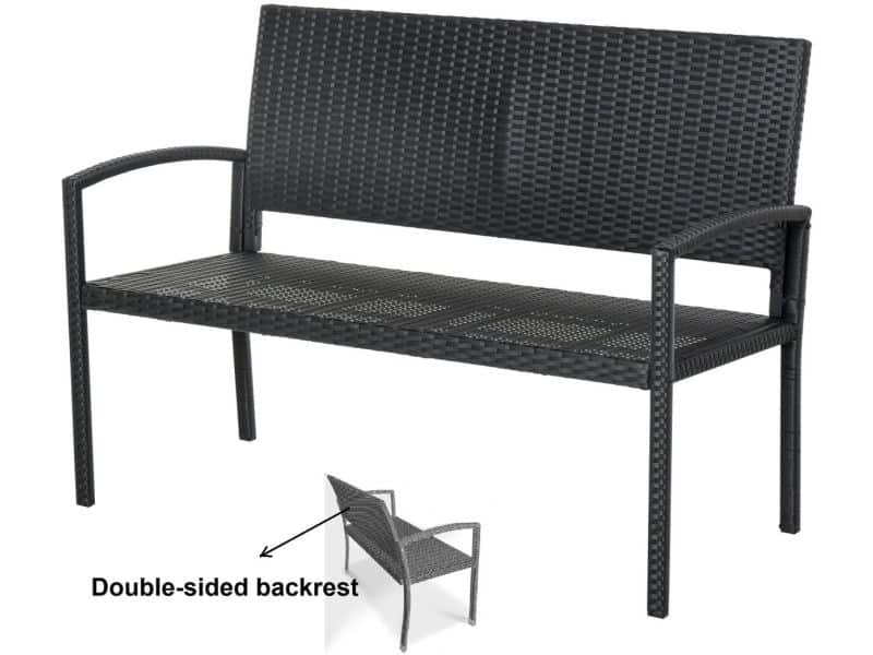 Tuinbank - Wicker Tuinbankje - Loungebank - Balkonset - Weerbestendige