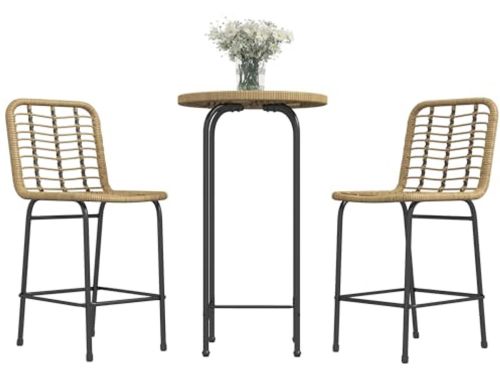 Tuinbarset Boho Design - 3-delige Bistroset met Hoge Tafel en