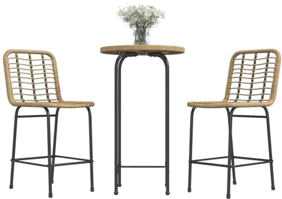 tuinbarset boho design 3 delige bistroset met hoge tafel en