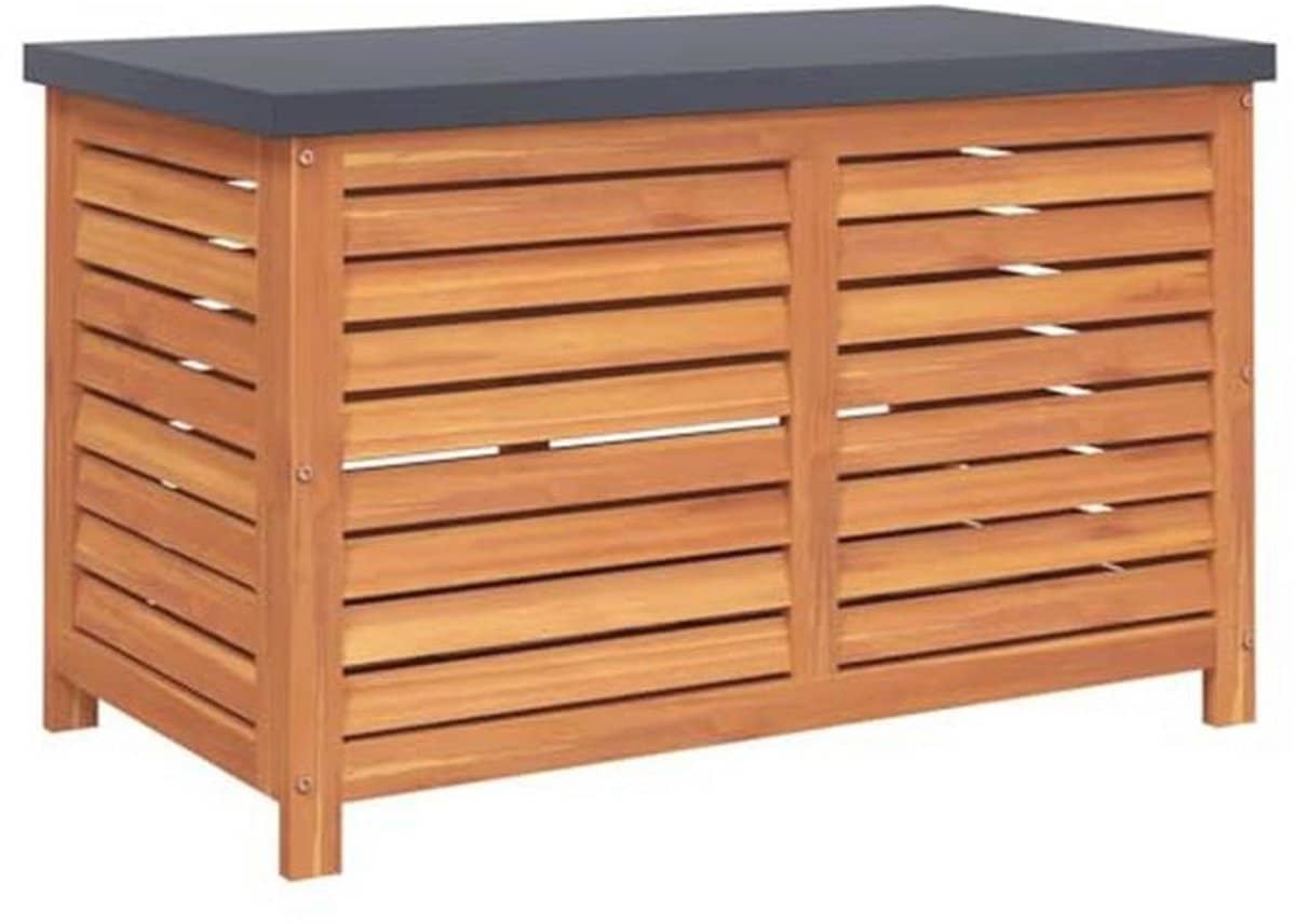tuinbox van massief acaciahout 60x50x55cm opbergbank voor kussens en