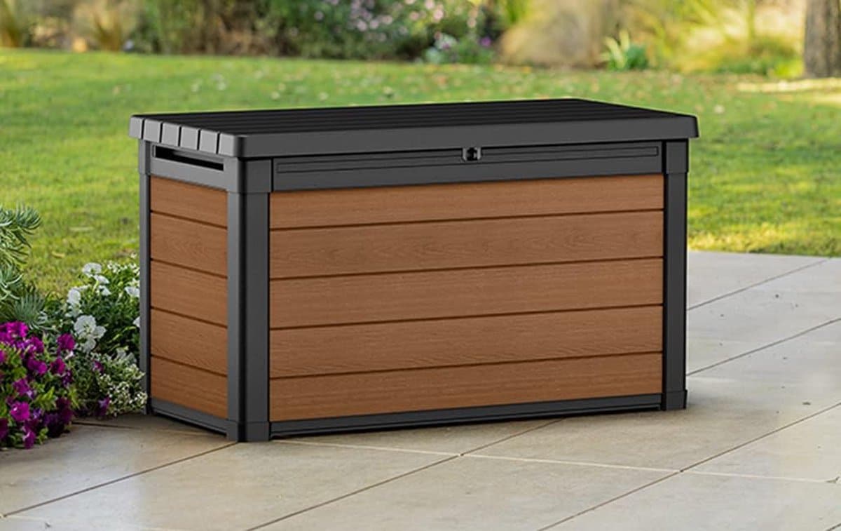 tuinkist bruin 380 l ruime opbergbox voor in de