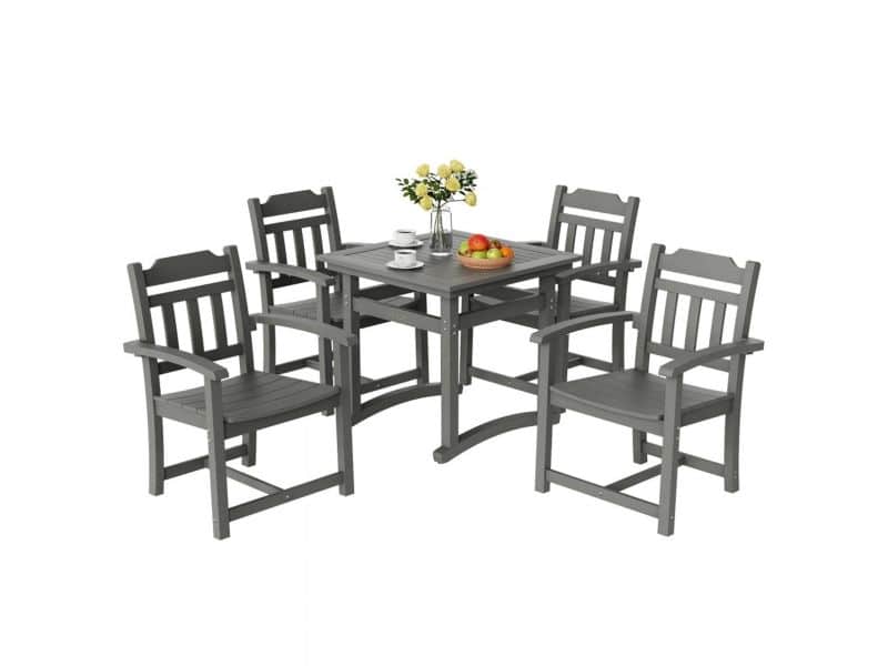 Tuinmeubelset - 5-delige Balkonset met Tafel en 4 Stoelen