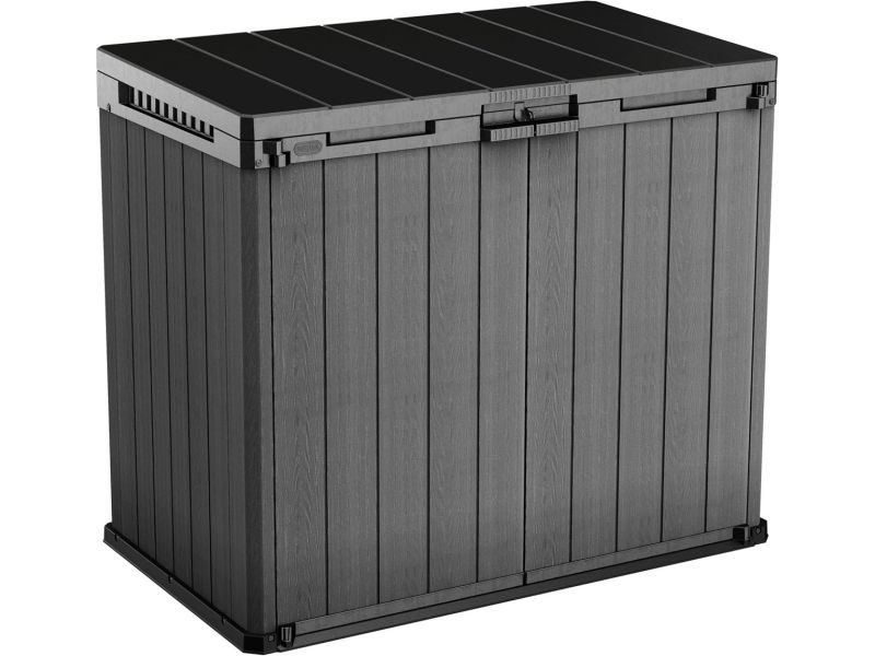 Tuinopslag Kast 1150L - Weerbestendige Opbergbox met Houtlook voor Vuilnisbakken