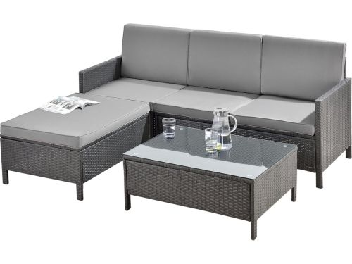 Tuinset Hilda - Rotan - 3-delig - Tafel en 3-zits