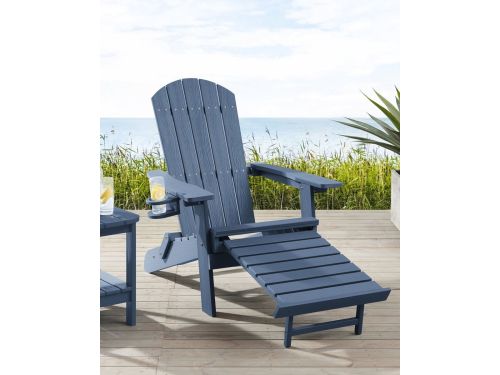 Tuinstoel Adirondack Stoel Arizona- Blauw - Met Voetenbankje - Houtlook