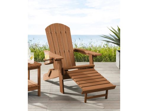 Tuinstoel Adirondack Stoel Arizona - Licht Bruin - Met Voetenbankje