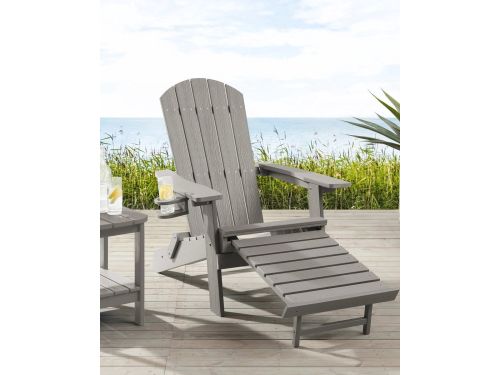 Tuinstoel Adirondack Stoel Arizona- Spanish Grey - Met Voetenbankje