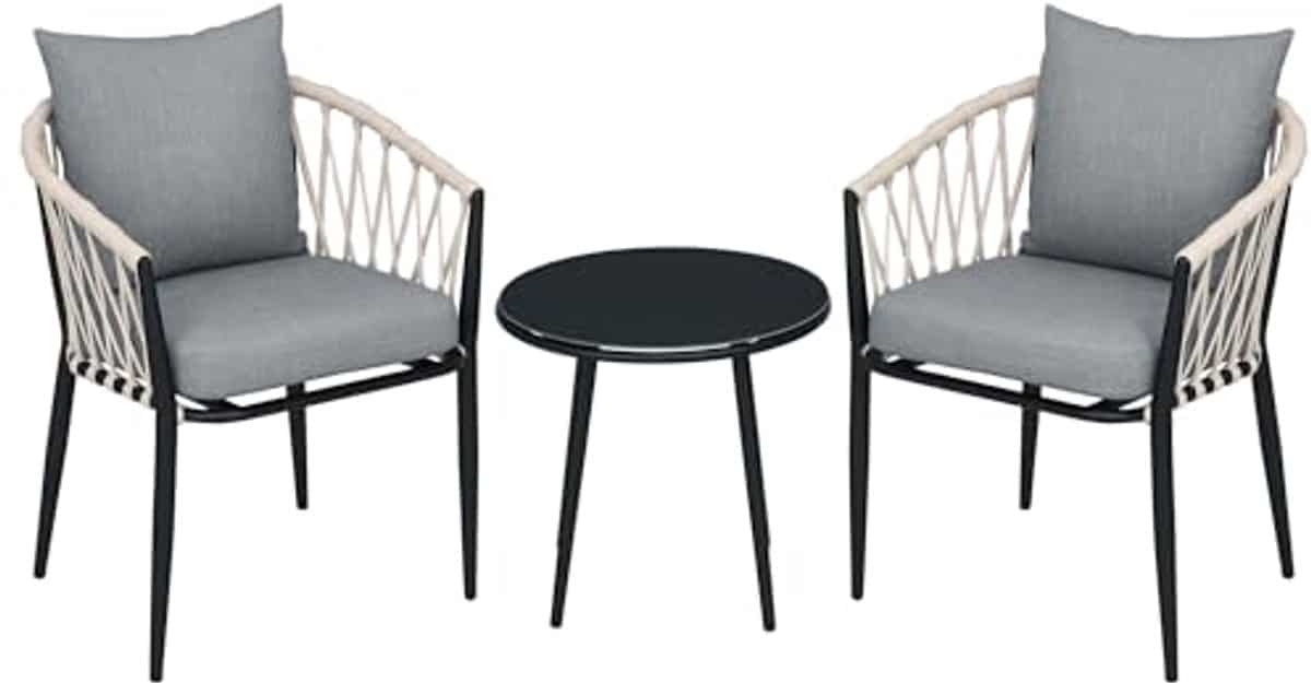 tuinstoel en tafelset driedelige bistroset voor balkon en terras