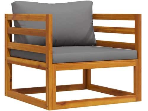 Tuinstoel | Tuinzetel | Terrasstoel | Buitenstoel met donkergrijze kussens