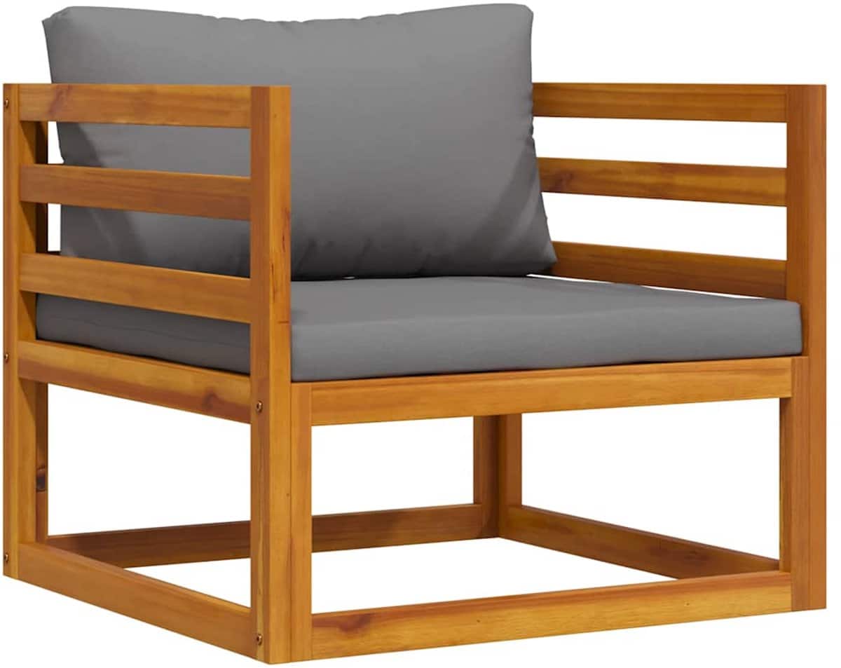 tuinstoel | tuinzetel | terrasstoel | buitenstoel met donkergrijze kussens