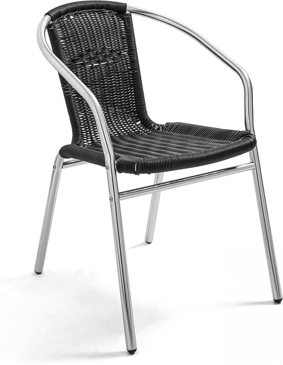 tuinstoel van aluminium en kunsthars, stapelbaar en weerbestendig