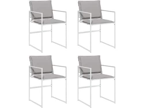 Tuinstoelen 4 stuks met kussens Wit | Comfortabele Lounge