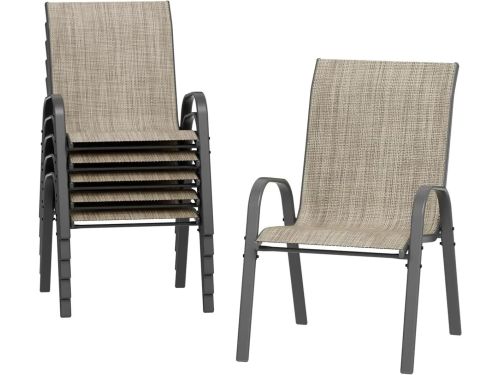 Tuinstoelen - Buitensstoelen -Terrasstoelen - Stapelbare Stoelen - Ademend Teslin-Textiel