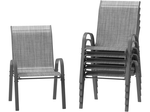 Tuinstoelen - Buitensstoelen -Terrasstoelen - Stapelbare Stoelen - Ademend Teslin-Textiel