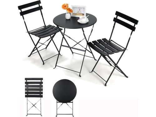 Tuinstoelen - Tuinmeubelen - 3-Delige - Tuin Eettafelstoelen - Inklapbaar