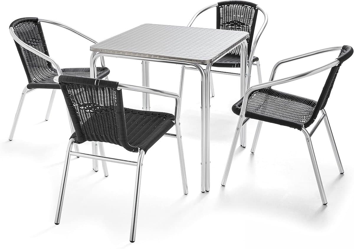 tuintafel met stoelen balkonset vierkant buiten dineren