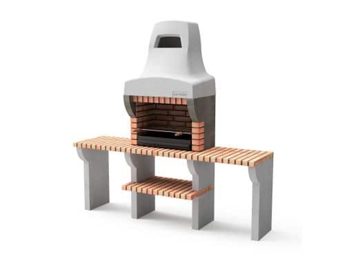 Tuozi Houtskoolbarbecue Bailén Plus - 2 Zijtafels - Oranje - 69,5x35cm