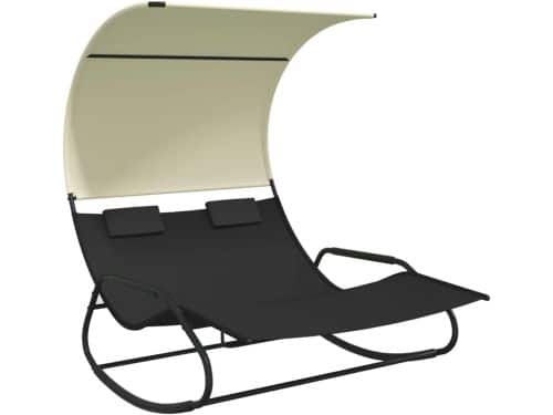 Tweepersoons schommelend ligbed met luifel - Comfortabel buitenbed voor tuin