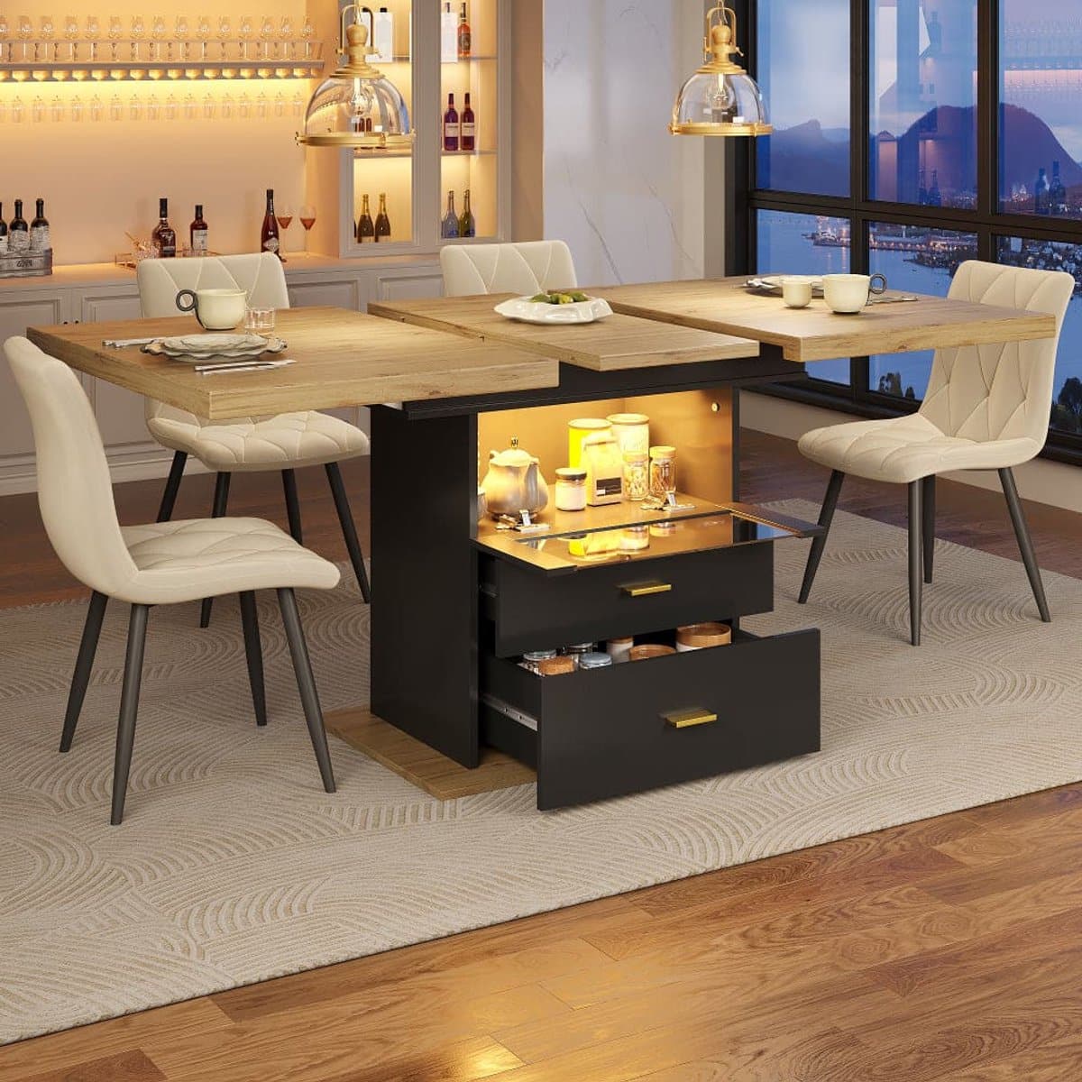 uitklapbare tafel uitschuifbare eettafel klaptafel vouwtafel