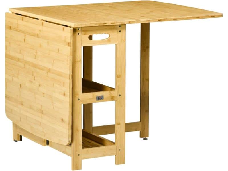 Uitschuifbare eettafel met opbergvak en verstelbare poten - Multifunctionele klaptafel