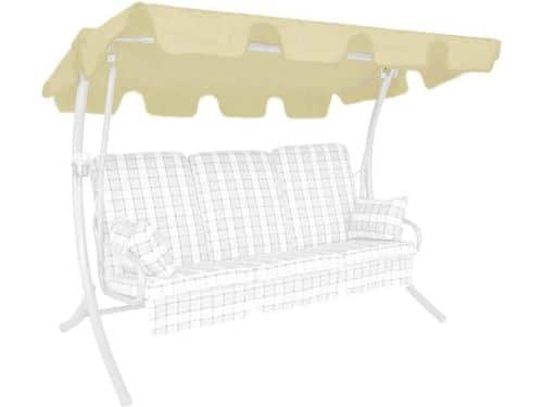 Universeel Zonnedak Vervanging voor 3-Zits Schommelbank Swingtex Ivoor